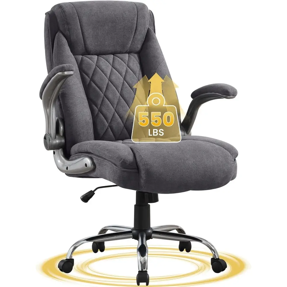 Heavy Duty 500lbs Capacity Fabric Office Chair with Adjustable Height, Flip-Up Armrests, and Comfortable Seat Cushion for Large
Heavy Duty 500lbs Capacity Fabric Office Chair with Adjustable Height, Flip-Up Armrests, and Comfortable Seat Cushion for Large