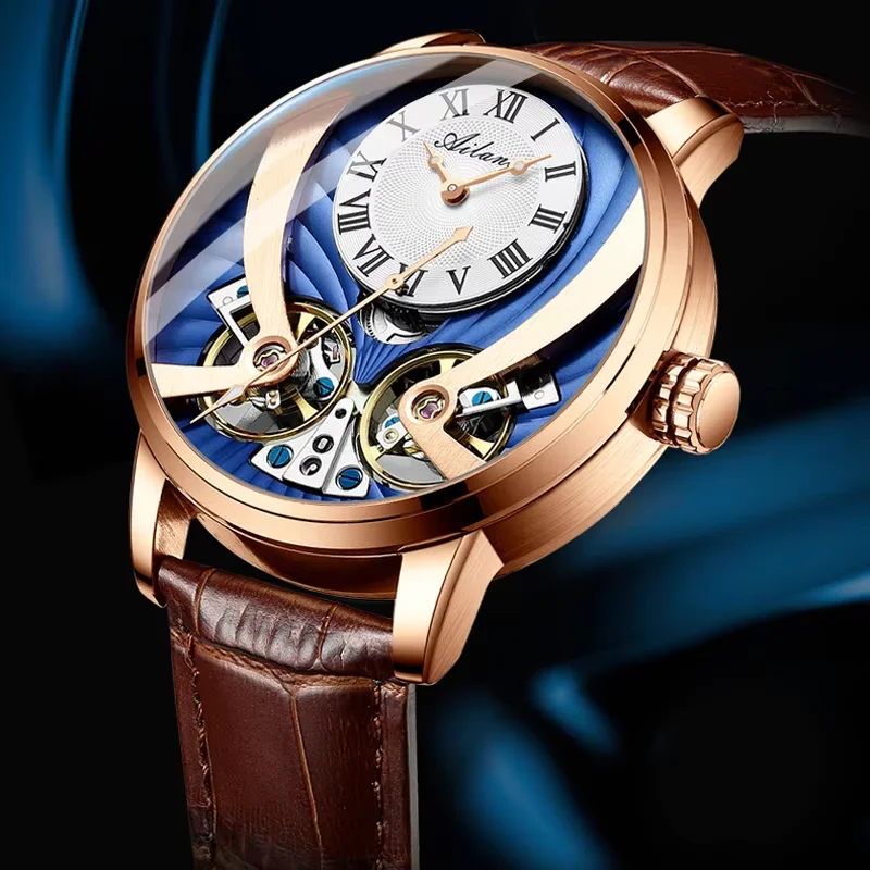 AILANG Skeleton Automatic Mechanical Watch Leather Strap Men Steampunk Double Tourbillon Mens Wrist Watches Montre Homme
AILANG Skeleton Automatic Mechanical Watch Leather Strap Men Steampunk Double Tourbillon Mens Wrist Watches Montre Homme