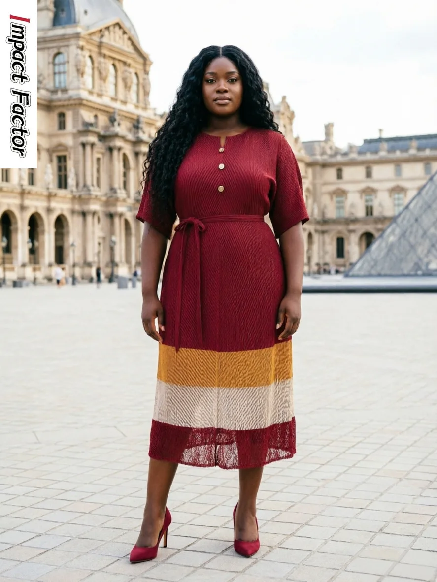 Miyake Pleate Loose Dress Fashionable and Elegant Color Matching Temperament Short Sleeve Long Dress Womens Clothing New
Miyake Pleate Loose Dress Fashionable and Elegant Color Matching Temperament Short Sleeve Long Dress Womens Clothing New