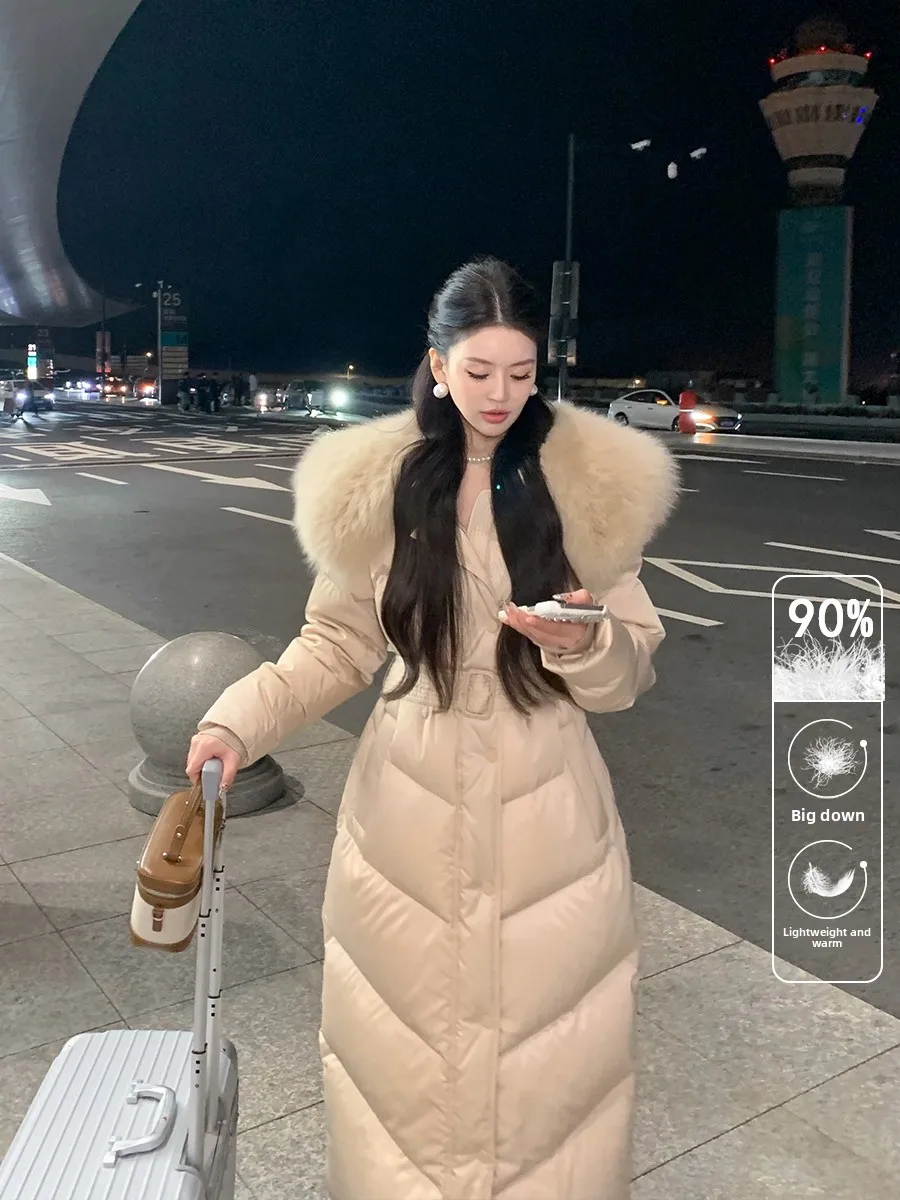 Women's 90 White Du down Jaet Mid-Length Coat Warmth Large Fur Collar Slimming Winter Faion Casual Sle High Waist
Women's 90 White Du down Jaet Mid-Length Coat Warmth Large Fur Collar Slimming Winter Faion Casual Sle High Waist