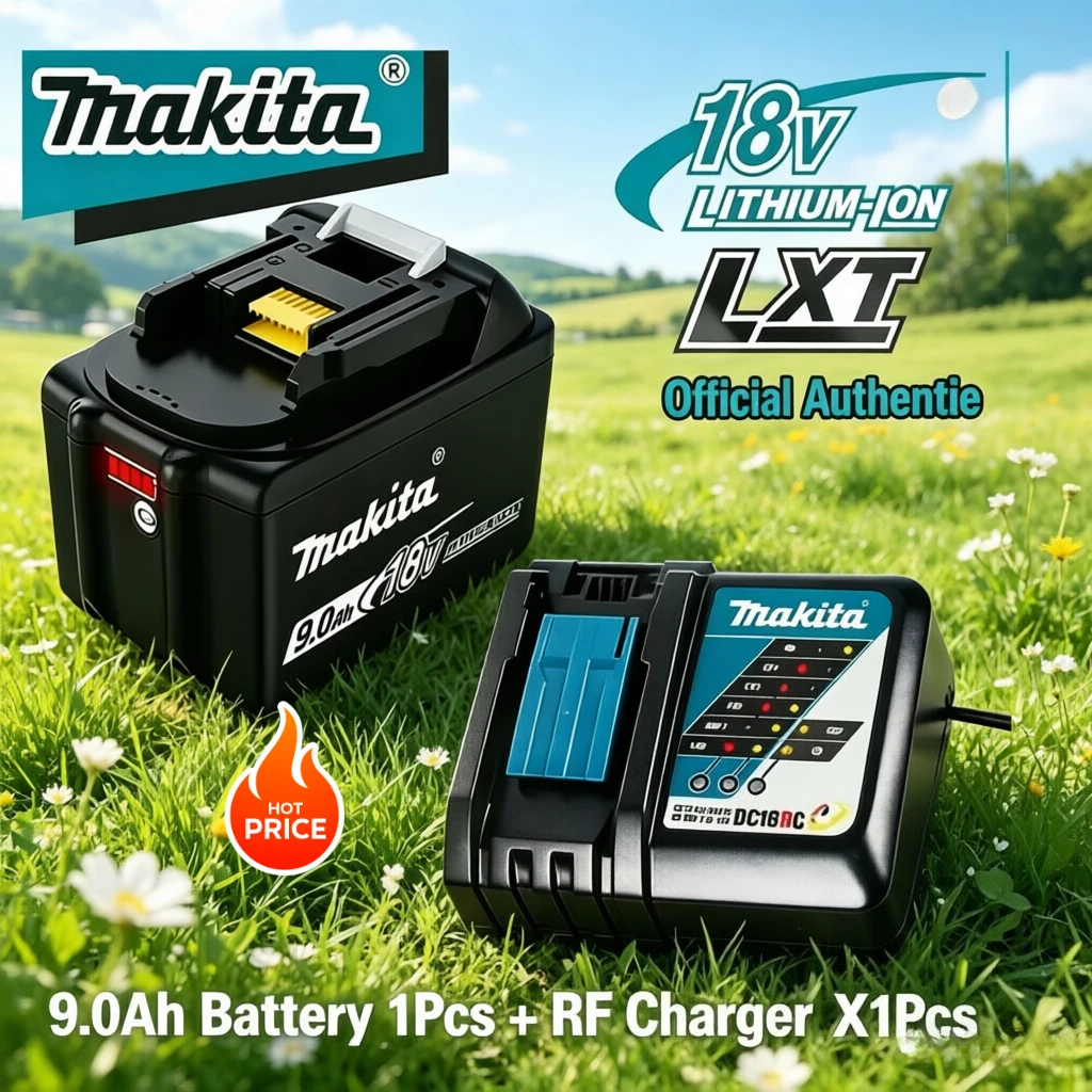 Аккумулятор Makita 18В 9Ач 6Ач 5Ач 3Ач 9000мАч, литий-ионный, для электроинструментов Makita, с зарядным устройством и электродрелью
Аккумулятор Makita 18В 9Ач 6Ач 5Ач 3Ач 9000мАч, литий-ионный, для электроинструментов Makita, с зарядным устройством и электродрелью