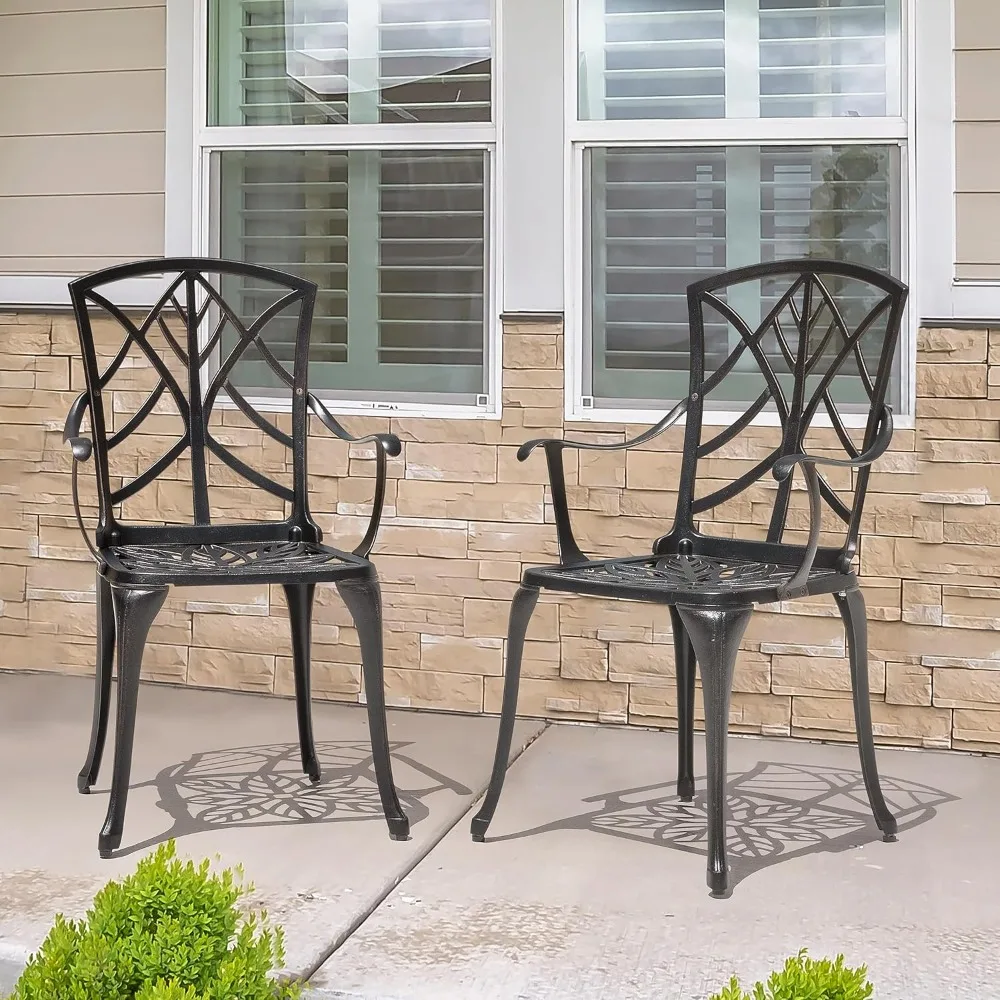 Patio Chairs Set of 2 Outdoor Dining Chairs, Cast Aluminum Patio Dining Chairs with Armrest for Garden, Balcony,
Patio Chairs Set of 2 Outdoor Dining Chairs, Cast Aluminum Patio Dining Chairs with Armrest for Garden, Balcony,