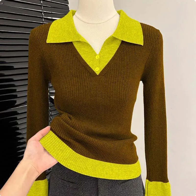 New 2026 Slicing Thin Two-piece Polo Neck Sweater Autumn Winter Women Knitted Long-sleeved Bottoming Sweate Ladies Knitwear
New 2026 Slicing Thin Two-piece Polo Neck Sweater Autumn Winter Women Knitted Long-sleeved Bottoming Sweate Ladies Knitwear
