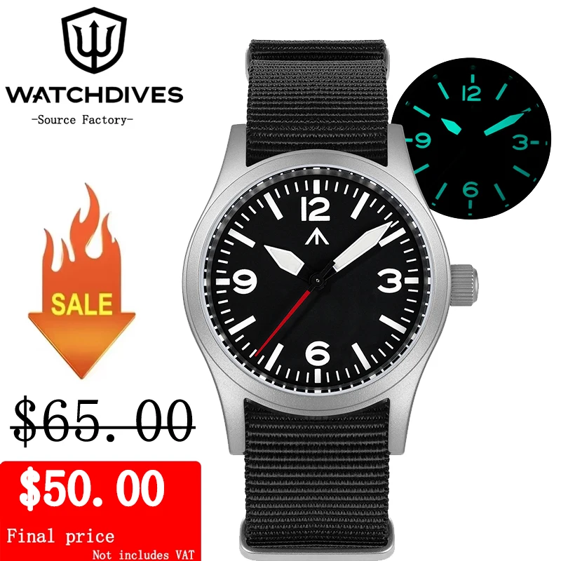 Militado ML05 Quartz Watch VH31 Sweep Movement Sword-shaped Hands Military Field Watch Sapphire Waterproof Luminous Watches
Militado ML05 Quartz Watch VH31 Sweep Movement Sword-shaped Hands Military Field Watch Sapphire Waterproof Luminous Watches