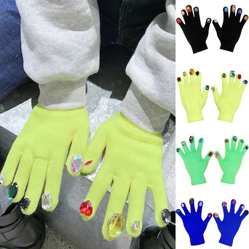 Trendy Vivid Full Finger Knitted Gloves Nail Rhinestones Decor Mittens Touch Screen Glove Jewelry Warm Winter Solid Fashion
Trendy Vivid Full Finger Knitted Gloves Nail Rhinestones Decor Mittens Touch Screen Glove Jewelry Warm Winter Solid Fashion