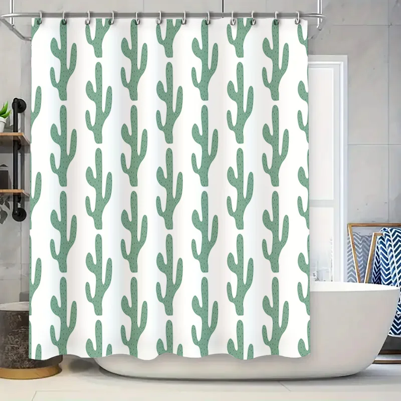 Green Cactus Printed Shower Curtain Bathroom Decor Waterproof Fabric Water-Resistant Home Accessories White 180x243cm (White Gre
Green Cactus Printed Shower Curtain Bathroom Decor Waterproof Fabric Water-Resistant Home Accessories White 180x243cm (White Gre