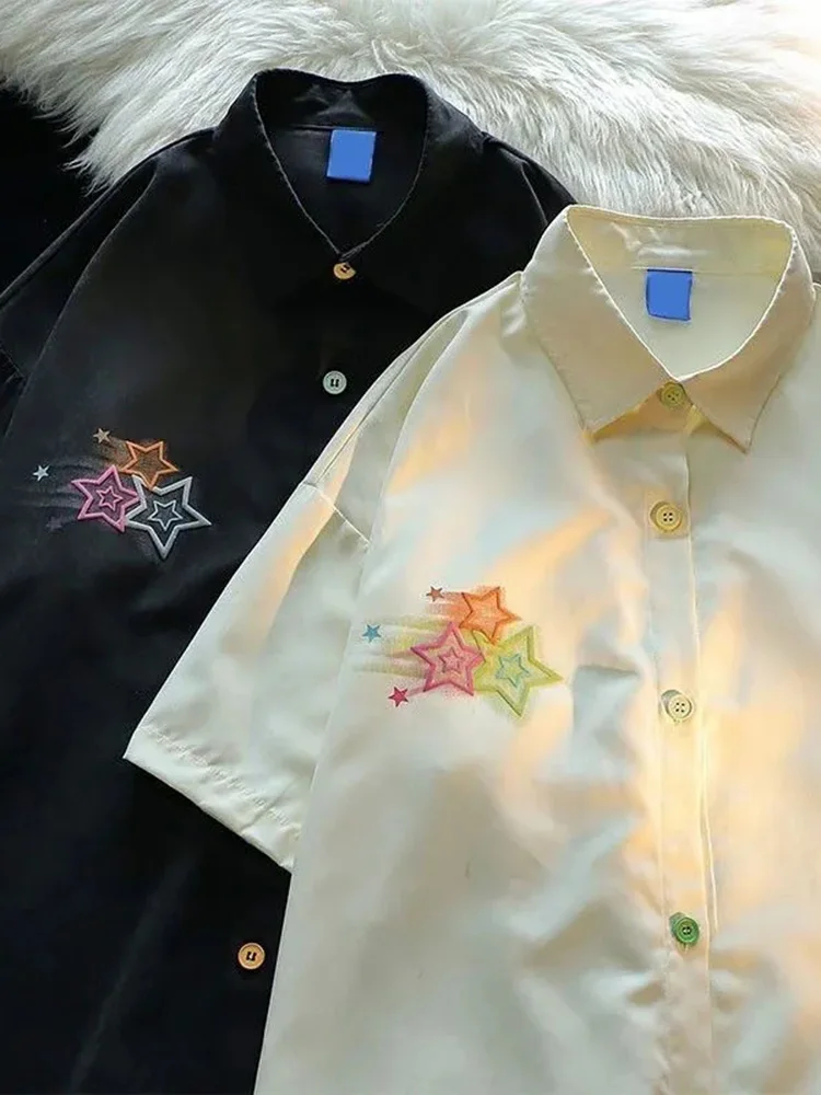 Zoki Harajuku Stars Y2K Shirt Women Loose Vintage Streetwear Bf Hip Hop Blouse Oversize Gothic Casual Short Sleeve Summer Tops
Zoki Harajuku Stars Y2K Shirt Women Loose Vintage Streetwear Bf Hip Hop Blouse Oversize Gothic Casual Short Sleeve Summer Tops