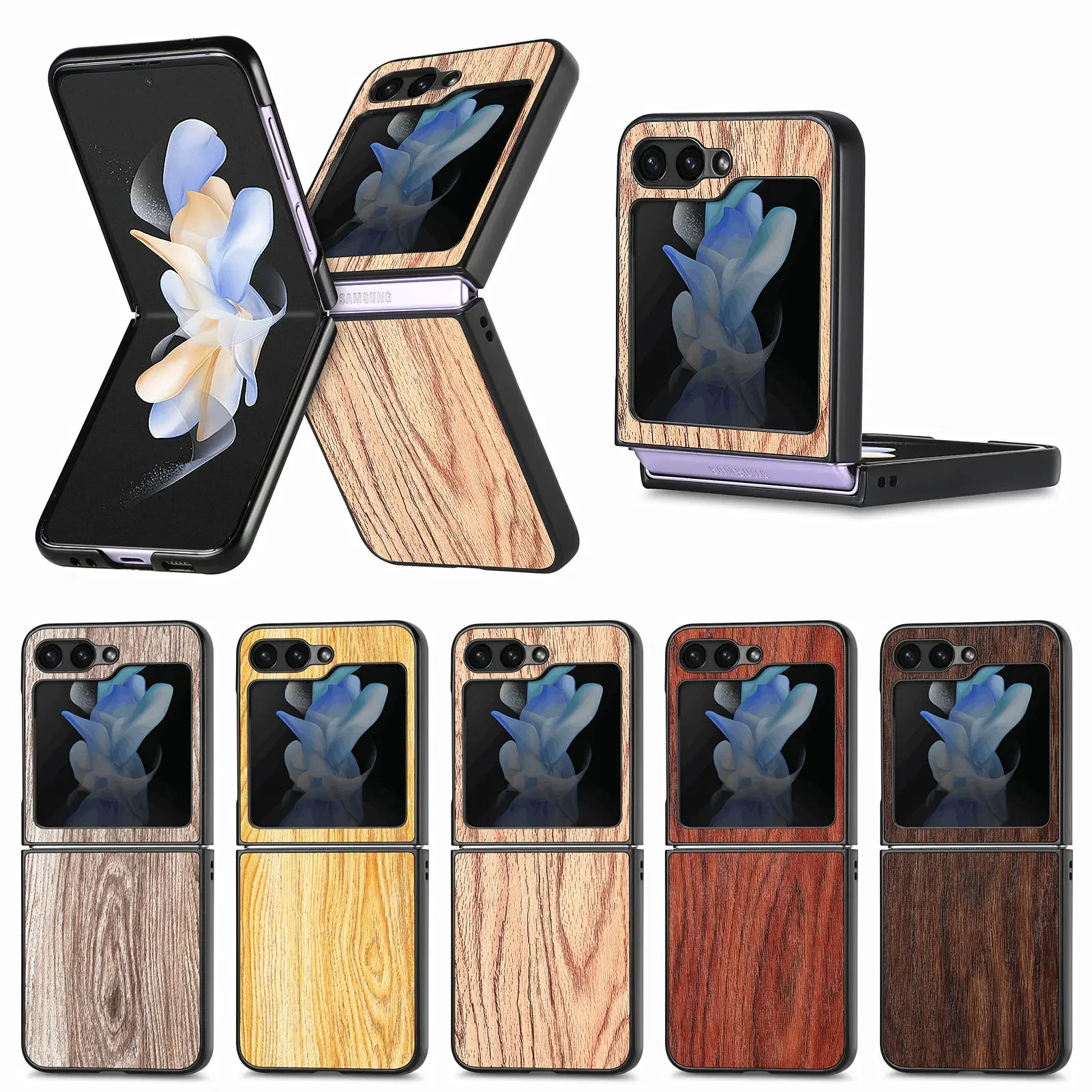 Wooden Pattern Pu Leather Veneer Phone Case For Samsung Galaxy Z Flip 5 5G Plastic Frame Back Cover
Wooden Pattern Pu Leather Veneer Phone Case For Samsung Galaxy Z Flip 5 5G Plastic Frame Back Cover