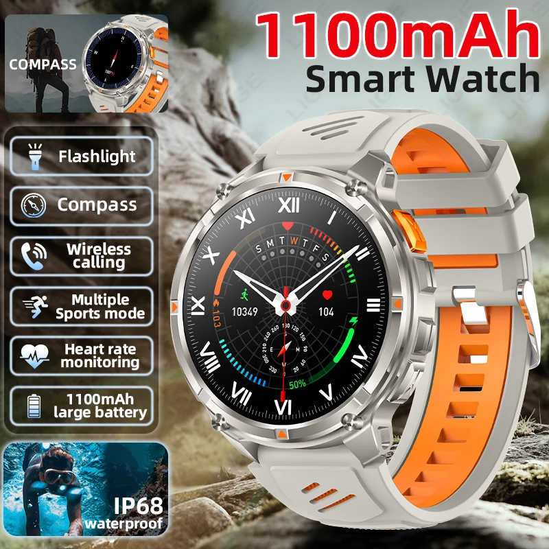 New T-Rex 3 Military Grade 1100mAh Smart Watch Men Waterproof Compass Watches Bluetooth Call AMOLED Flashlight Sports Smartwatch
New T-Rex 3 Military Grade 1100mAh Smart Watch Men Waterproof Compass Watches Bluetooth Call AMOLED Flashlight Sports Smartwatch