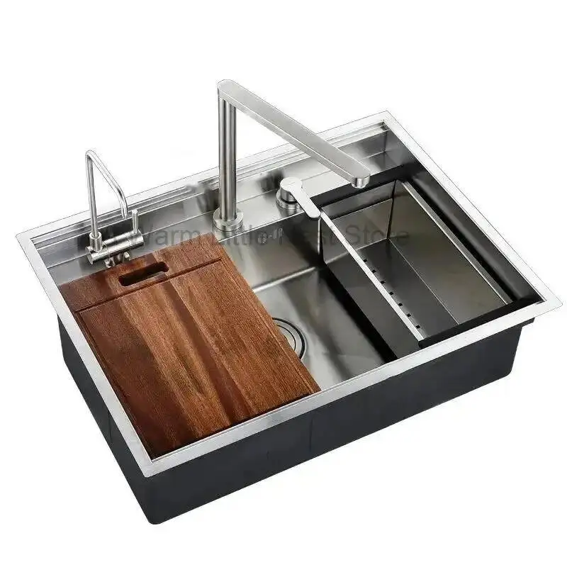 Stainless Steel Kitchen Sinks Modern Hidden Kitchen Accessories with Cover Kitchen Sink Dish Drainer Light Luxury Single Tank L
Stainless Steel Kitchen Sinks Modern Hidden Kitchen Accessories with Cover Kitchen Sink Dish Drainer Light Luxury Single Tank L