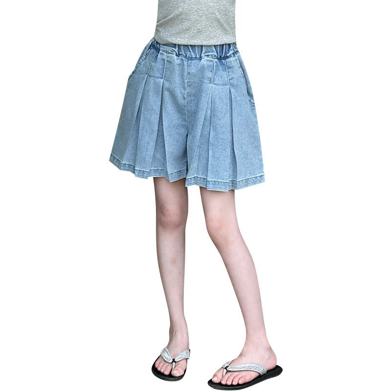 Summer Teen Girls Shorts Kids Casual Blue Jeans With Pleated Design Tween Girls Casual Trousers Girls Short Pants Ages 4-14Y
Summer Teen Girls Shorts Kids Casual Blue Jeans With Pleated Design Tween Girls Casual Trousers Girls Short Pants Ages 4-14Y