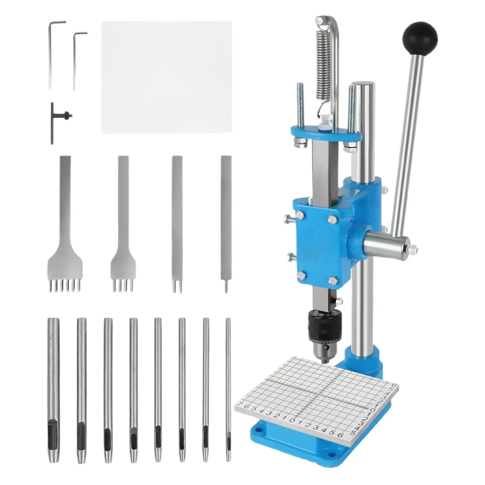 Leather Hole Puncher Hand Puncher Leather Stamping Tool with Drill Chuck PP Plate Aluminum Plate Heavy Duty Manual Press Puncher
Leather Hole Puncher Hand Puncher Leather Stamping Tool with Drill Chuck PP Plate Aluminum Plate Heavy Duty Manual Press Puncher
