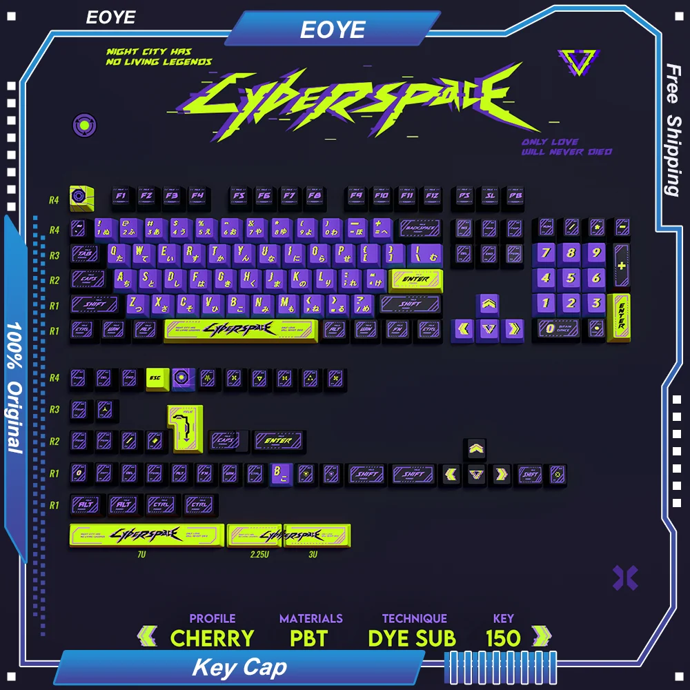 Колпачки для клавиш CYBERSPACE PBT, 150 клавиш, оригинальный профиль, 5-сторонняя термосублимация, индивидуальные аксессуары для механической клавиатуры, аксессуары для киберспорта
Колпачки для клавиш CYBERSPACE PBT, 150 клавиш, оригинальный профиль, 5-сторонняя термосублимация, индивидуальные аксессуары для механической клавиатуры, аксессуары для киберспорта