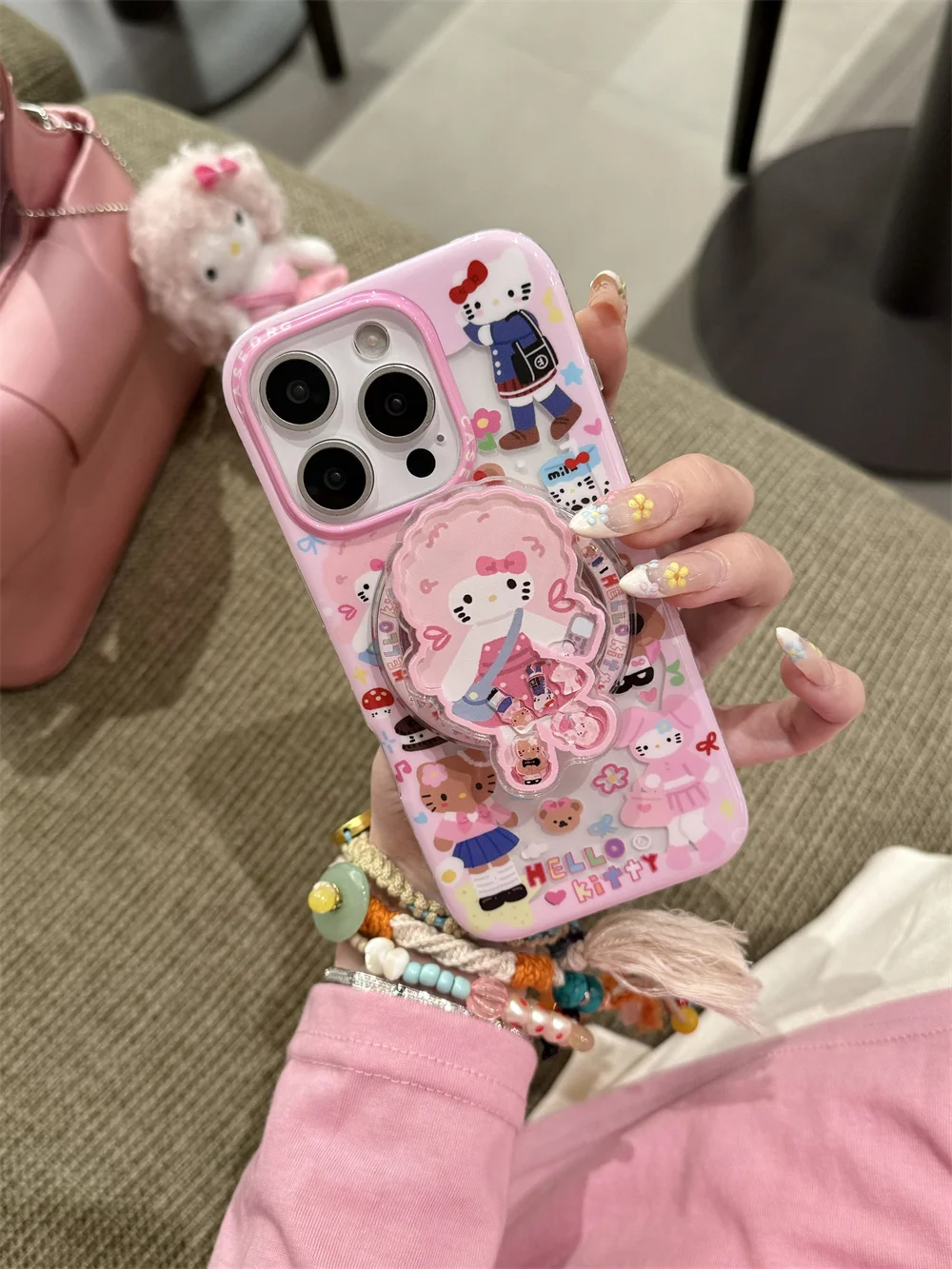 Curly hair Hello Kitty Doll Magnetic Holder Magsafe Wireless Charge Phone Case For iPhone 16 15 14 13 Pro Max cute back Cover
Curly hair Hello Kitty Doll Magnetic Holder Magsafe Wireless Charge Phone Case For iPhone 16 15 14 13 Pro Max cute back Cover