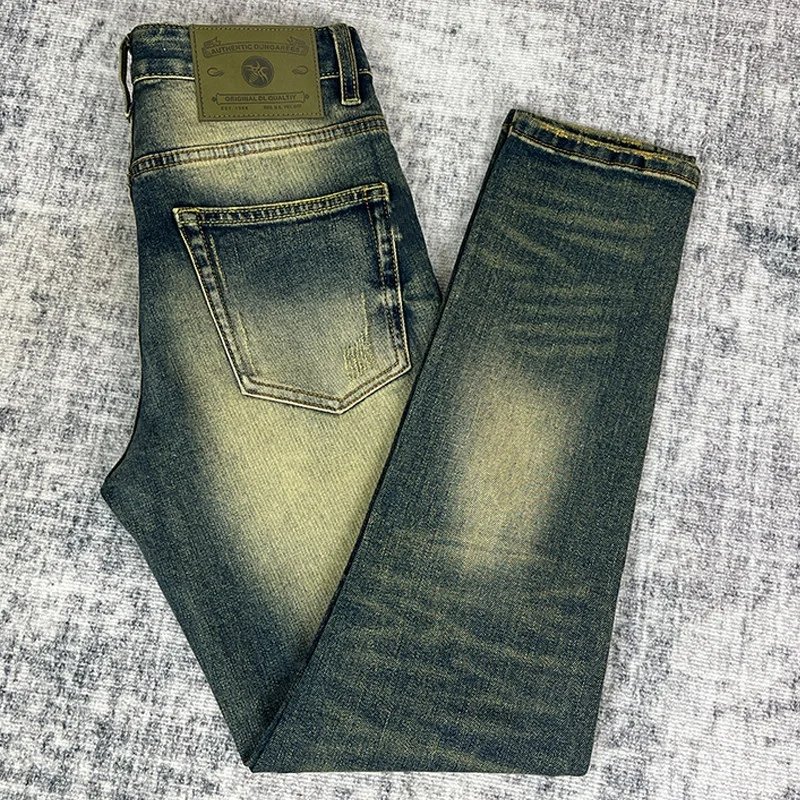 Men's American Retro Trendy Jeans New Spring/Summer Style Ripped Faded Washed Long Pants Slim Straight Tapered
Men's American Retro Trendy Jeans New Spring/Summer Style Ripped Faded Washed Long Pants Slim Straight Tapered