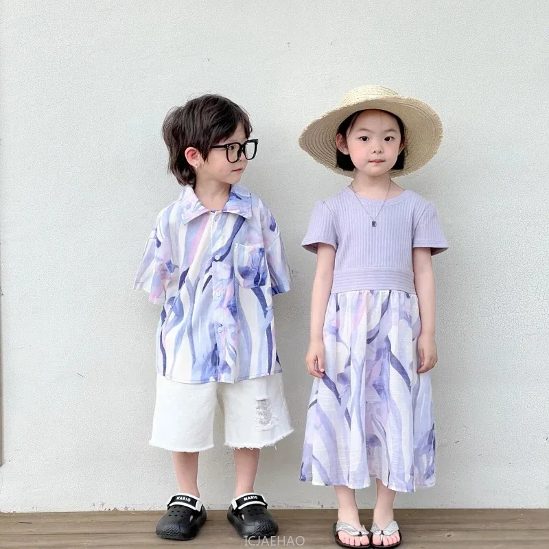 Vacation Parent-child Brother Sister Matching Clothes MotherHoliday Look Family Outfit Daughter Dress Father Son Beach Shirts
Vacation Parent-child Brother Sister Matching Clothes MotherHoliday Look Family Outfit Daughter Dress Father Son Beach Shirts