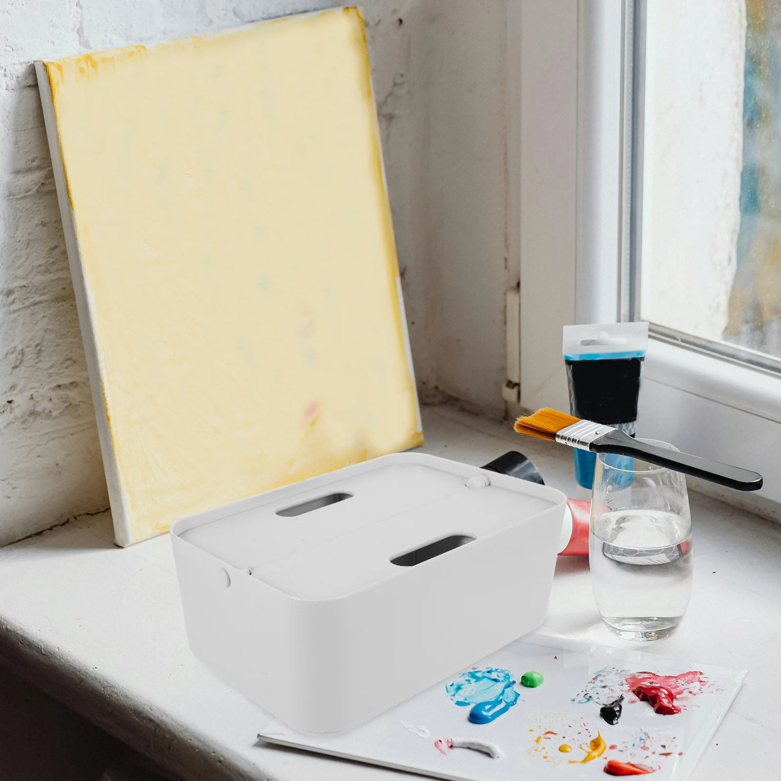 Classroom Organizer Paint Brush Storage Holder White Plastic Compartment Box for Art Supplies Sundry Stationery 
Classroom Organizer Paint Brush Storage Holder White Plastic Compartment Box for Art Supplies Sundry Stationery