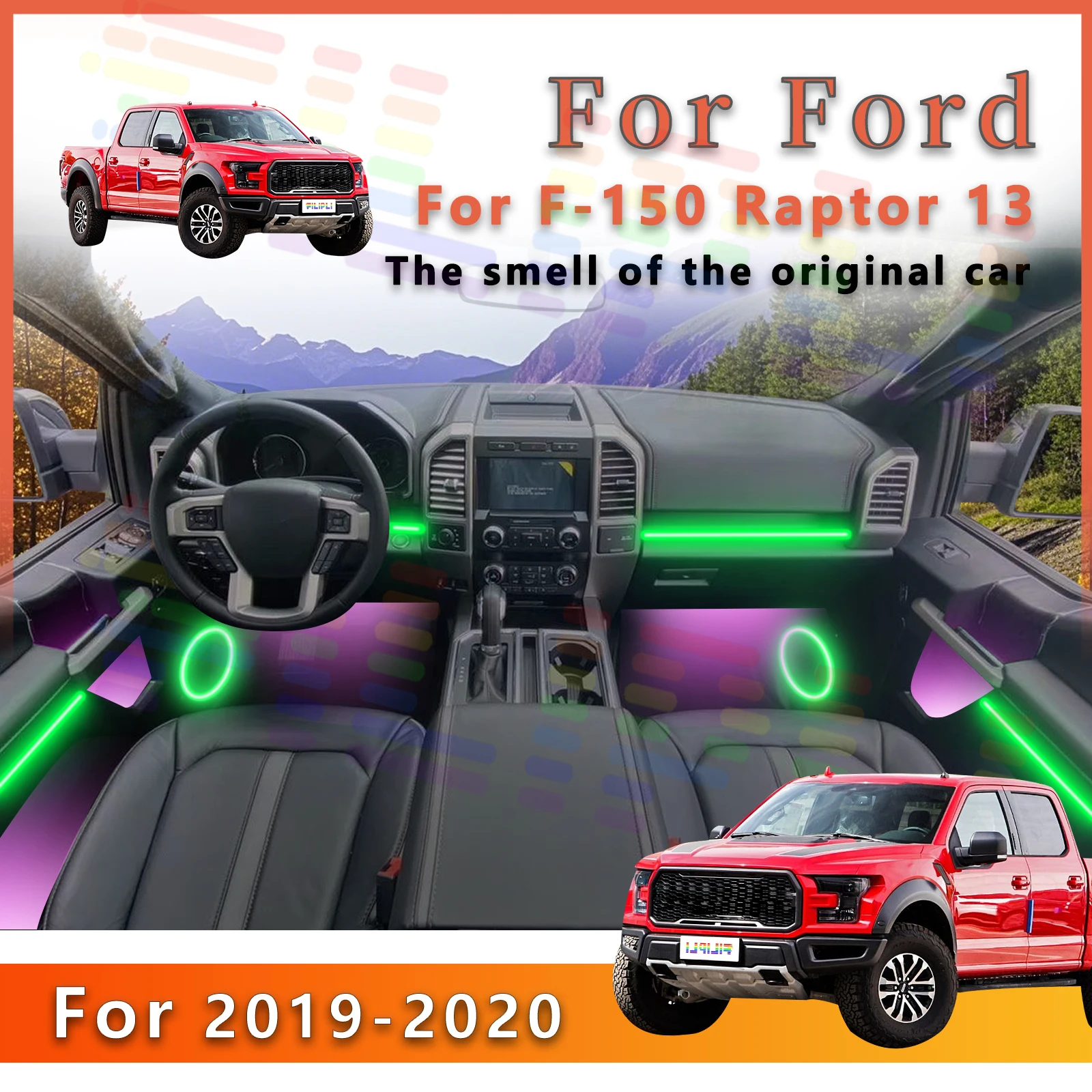 Для Ford F-150 Raptor 13-го поколения внутренняя светодиодная лампа окружающего освещения 64-цветная акриловая лампа с режимами синхронизации музыки с управлением через приложение
Для Ford F-150 Raptor 13-го поколения внутренняя светодиодная лампа окружающего освещения 64-цветная акриловая лампа с режимами синхронизации музыки с управлением через приложение