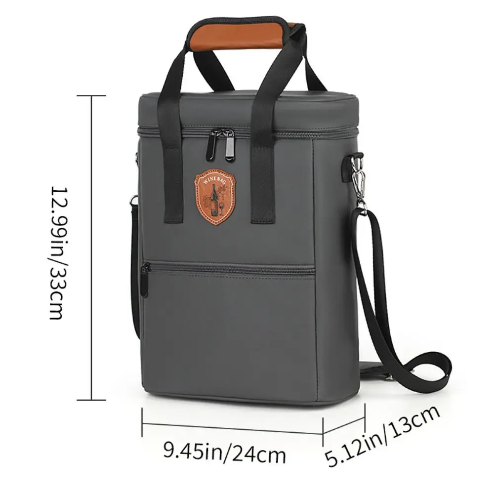 Leakproof Bottle Wine Carrier Bag Front Pocket Shoulder Strap 2 Bottle Tote Top Zip Closure Carry Handles Beverage Travel Bag
Leakproof Bottle Wine Carrier Bag Front Pocket Shoulder Strap 2 Bottle Tote Top Zip Closure Carry Handles Beverage Travel Bag