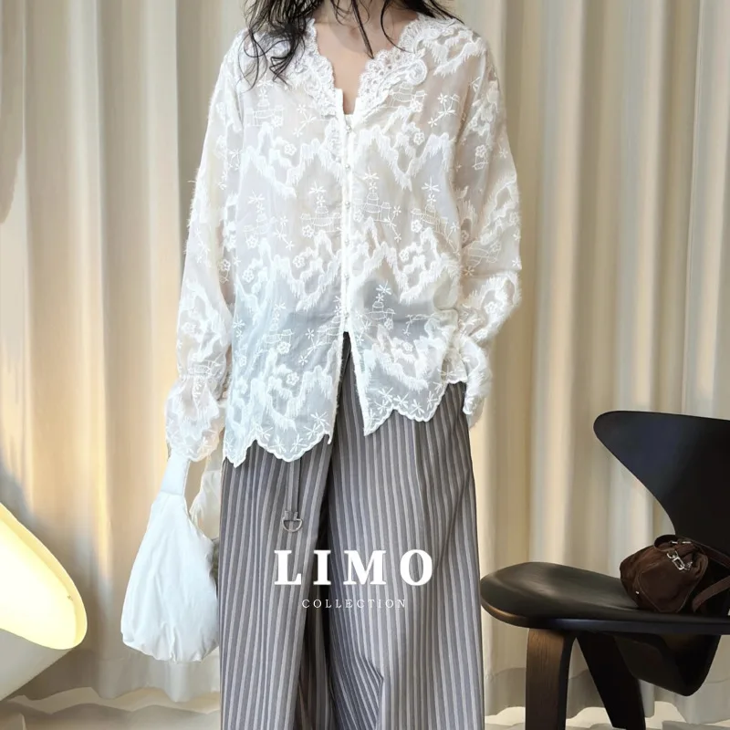 LIMO модная весенне-летняя женская элегантная кружевная блузка с вышивкой, топ из полиэстера, шифоновая рубашка, офисная вечеринка, повседневная одежда
LIMO модная весенне-летняя женская элегантная кружевная блузка с вышивкой, топ из полиэстера, шифоновая рубашка, офисная вечеринка, повседневная одежда