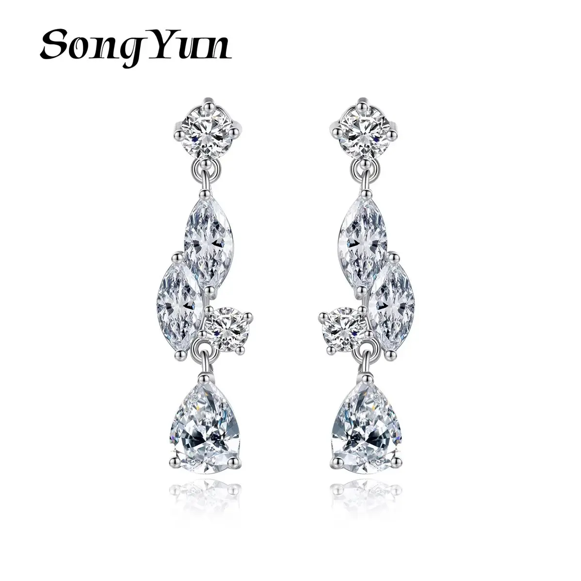 SYYG Jewelry MHT Quality Brass Stud Earrings Dangle CZ 7A Zircon Bachelorette Gift Timeless Women Earring Jewelry
SYYG Jewelry MHT Quality Brass Stud Earrings Dangle CZ 7A Zircon Bachelorette Gift Timeless Women Earring Jewelry