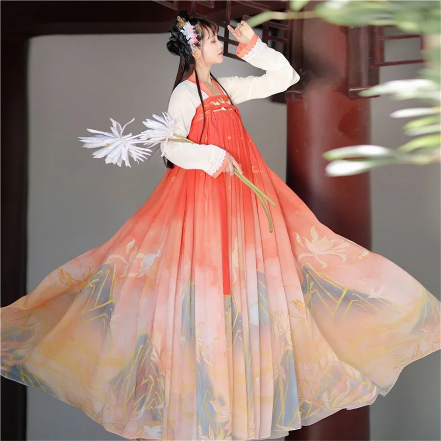 Ancient Traditional Chinese Women Elegant Hanfu Dress Fairy Embroidery Stage Folk Dance Costume Retro Song Dynasty dress set
Ancient Traditional Chinese Women Elegant Hanfu Dress Fairy Embroidery Stage Folk Dance Costume Retro Song Dynasty dress set