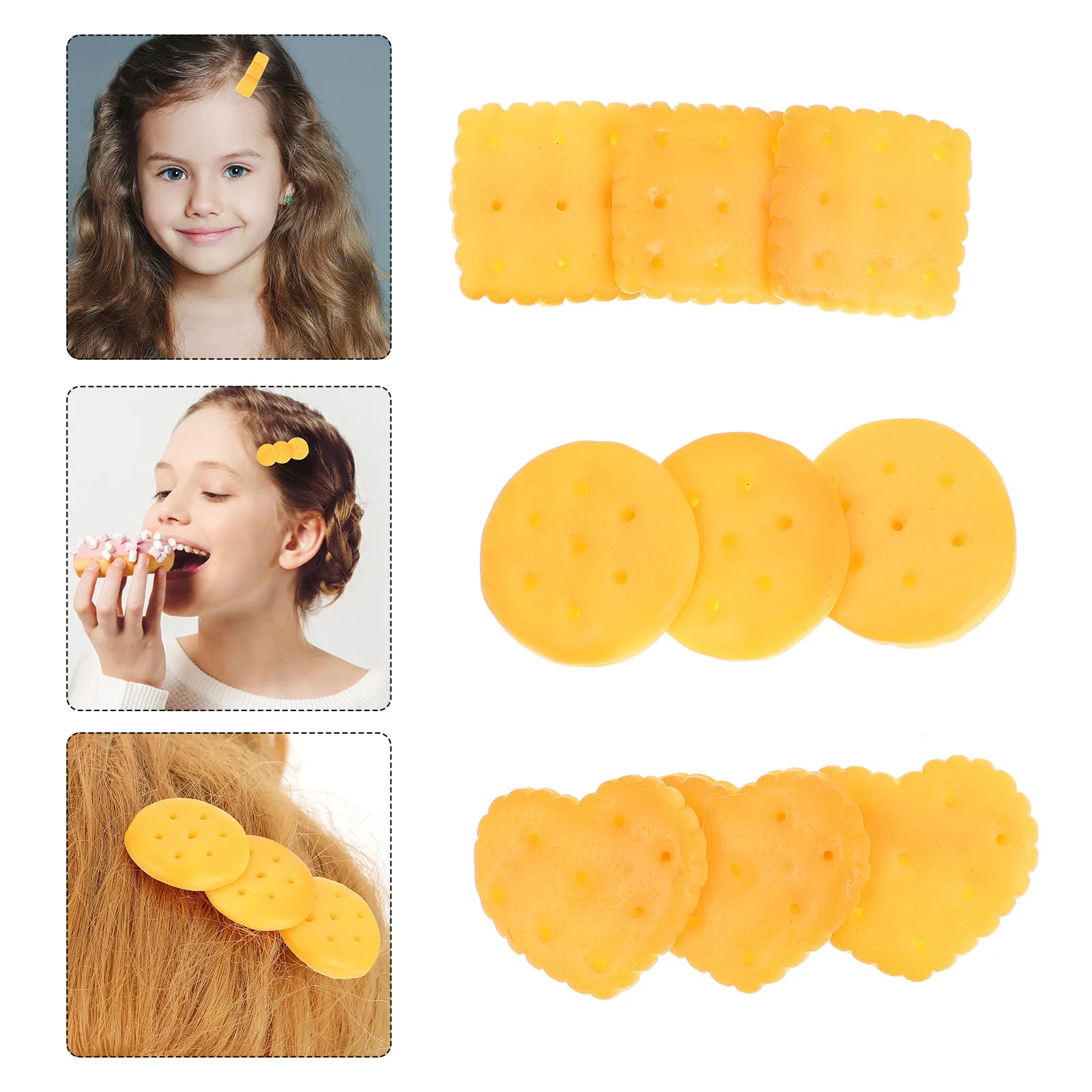 3Pcs Small Biscuit Hairpin Cute Funny Biscuit Shape Hair Clip for Girls Flower Girl Party Cosplay Bridal Styling Graceful
3Pcs Small Biscuit Hairpin Cute Funny Biscuit Shape Hair Clip for Girls Flower Girl Party Cosplay Bridal Styling Graceful