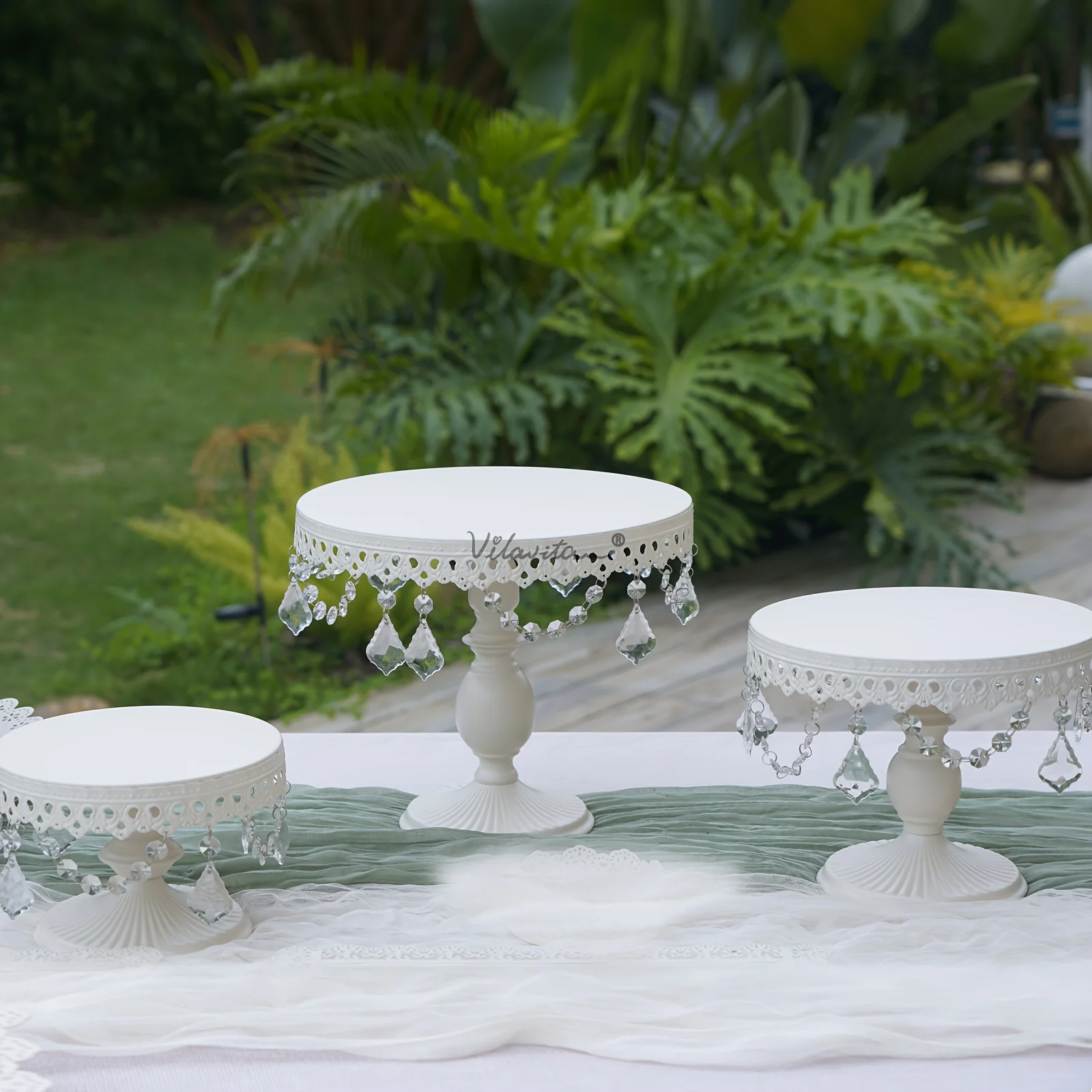 VILAVITA Set Of 3/8pcs Dessert Table Display Set/ Party Table Centerpiece, Cake Stand Romantic Pendant Decoration Cream White Ro
VILAVITA Set Of 3/8pcs Dessert Table Display Set/ Party Table Centerpiece, Cake Stand Romantic Pendant Decoration Cream White Ro