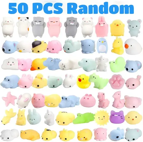 50-5PCS Kawaii Squishies Mochi Animal Antistress Toys Stress Relief Ball Squeeze Party Favors for Birthday