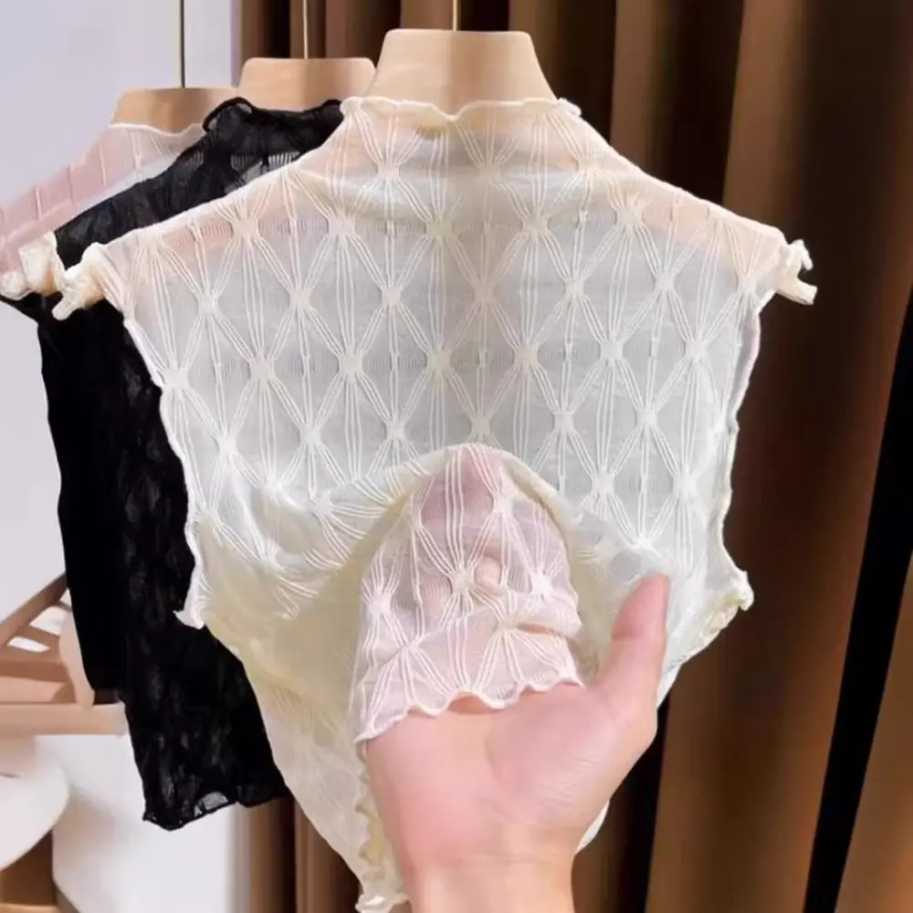 Women Fake Collar Vest New Casual Half High Collar Wooden Ear Gauzy Lace Shirt Shirt Top Soft Lace Collar Undershirt
Women Fake Collar Vest New Casual Half High Collar Wooden Ear Gauzy Lace Shirt Shirt Top Soft Lace Collar Undershirt