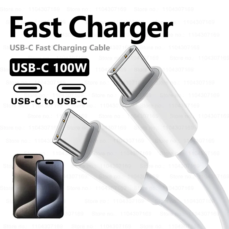 100W PD USB-C to USB C Fast Charger Cable For Samsung Xiaomi Huawei Oneplus Quick Charge For iPhone 16 Pro Max 15 Plus Data Line
100W PD USB-C to USB C Fast Charger Cable For Samsung Xiaomi Huawei Oneplus Quick Charge For iPhone 16 Pro Max 15 Plus Data Line