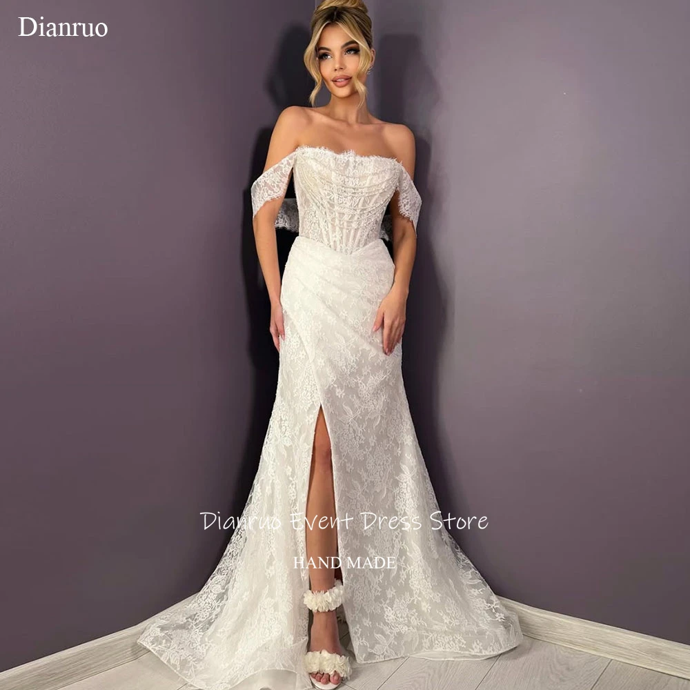 Dianruo Shiny Pearls Bridal Wedding Dress Mermaid Vestido Noiva Princesa Brilhoso Civil Off Shoulder Robe De Mariée Customized
Dianruo Shiny Pearls Bridal Wedding Dress Mermaid Vestido Noiva Princesa Brilhoso Civil Off Shoulder Robe De Mariée Customized