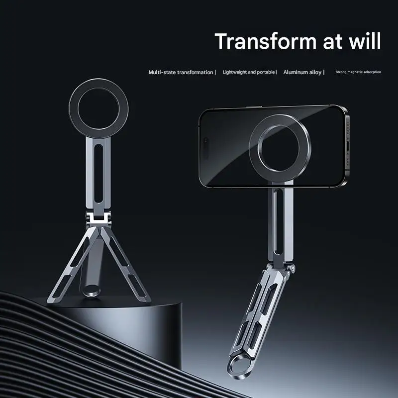 Aluminum Alloy Portable Foldable Super Strong Magnetic Phone Tripod Stand Compatible with All Mobile Phones
Aluminum Alloy Portable Foldable Super Strong Magnetic Phone Tripod Stand Compatible with All Mobile Phones