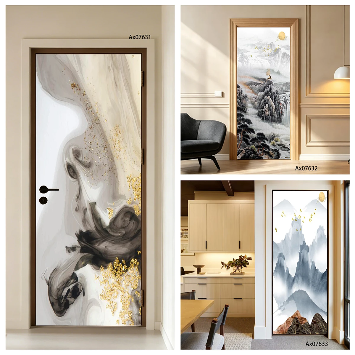 Oriental Ink Gold Foil Mountain Door Sticker, Self Adhesive New Chinese Zen Vertical Door Mural for Home Wallpaper Decoration
Oriental Ink Gold Foil Mountain Door Sticker, Self Adhesive New Chinese Zen Vertical Door Mural for Home Wallpaper Decoration