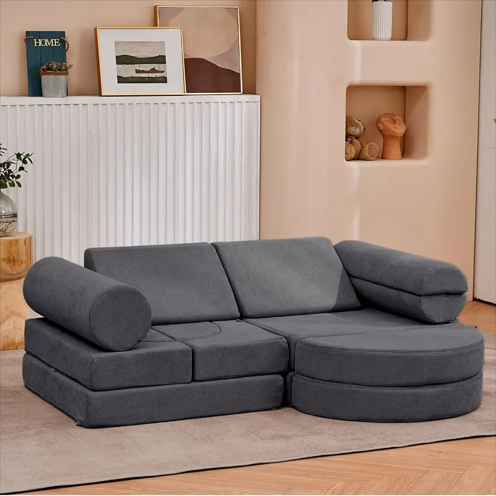 14 piece luxurious children's sofa, children's toy house toy set, modular foam game sofa (charcoal, 57 "x28" x18 ")
14 piece luxurious children's sofa, children's toy house toy set, modular foam game sofa (charcoal, 57 "x28" x18 ")