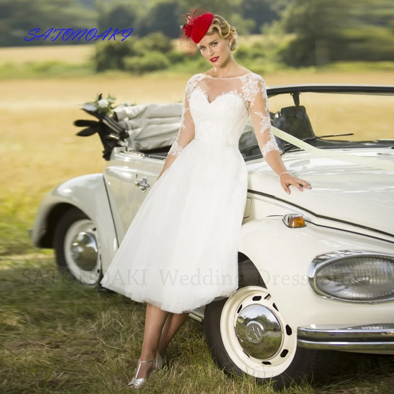 Elegant Lace Short Wedding Dress for Women O-Neck Tea Length A-Line Half Sleeve Applique Bride Gown Vestido De Novia Robe Mariée
Elegant Lace Short Wedding Dress for Women O-Neck Tea Length A-Line Half Sleeve Applique Bride Gown Vestido De Novia Robe Mariée