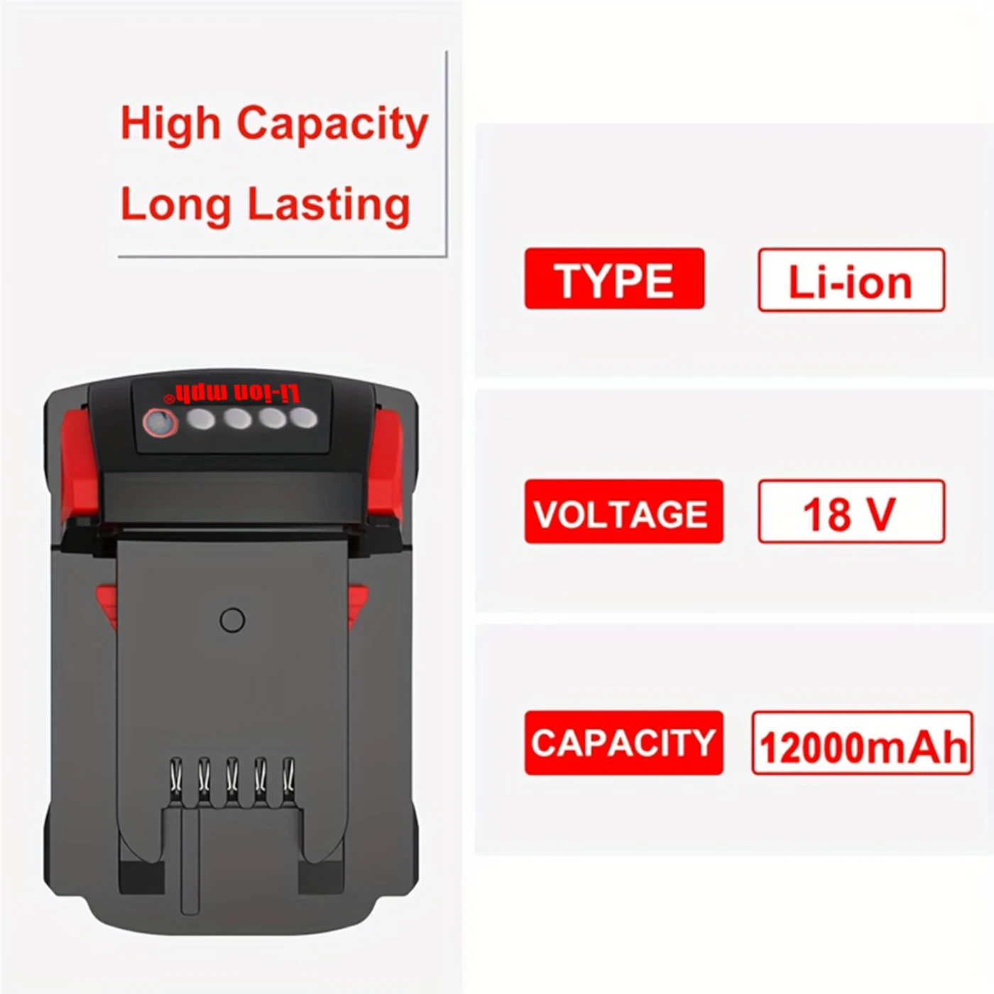 2025 Upgrade 18V 12Ah Replacement Battery for Milwaukee M18 M18B5 XC 48-11-1815 48-11-1850 2604-22 2604-20 2708-22 2607-22
2025 Upgrade 18V 12Ah Replacement Battery for Milwaukee M18 M18B5 XC 48-11-1815 48-11-1850 2604-22 2604-20 2708-22 2607-22