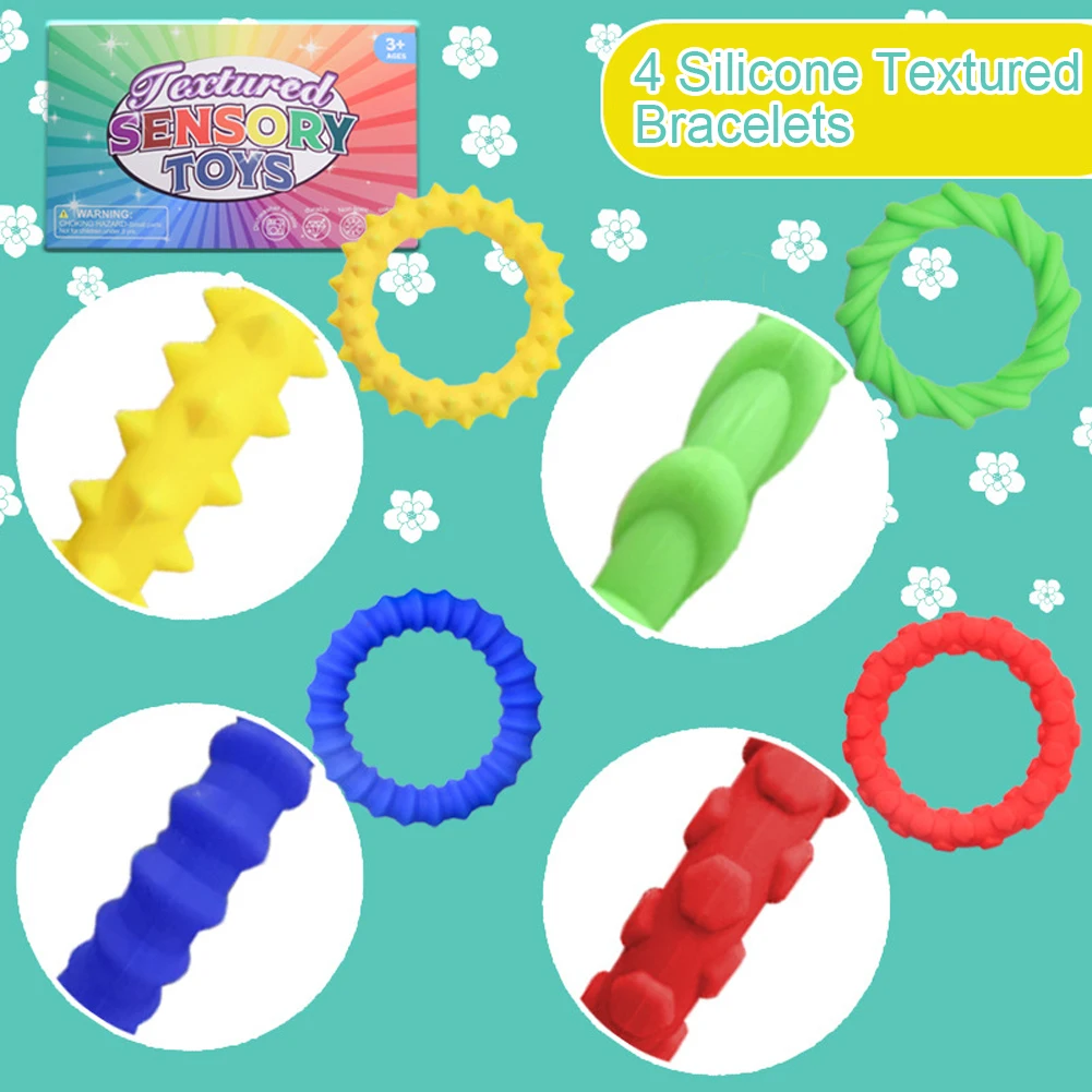 Комплект из 4 эластичных браслетов-непоседа, облегчение тревоги, текстура и успокаивающие сенсорные игрушки для аутизма, успокаивающая игрушка для детей и взрослых
Комплект из 4 эластичных браслетов-непоседа, облегчение тревоги, текстура и успокаивающие сенсорные игрушки для аутизма, успокаивающая игрушка для детей и взрослых