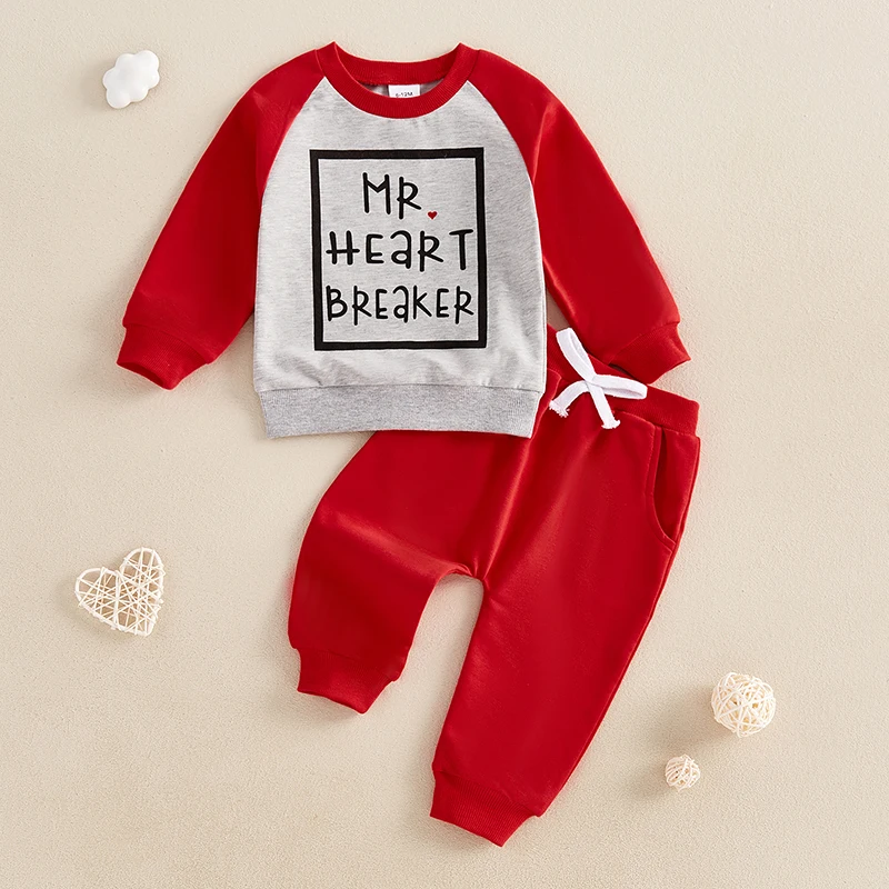 SUNSIOM Baby Toddler Boy Valentines Day Outfit Letter Raglan Long Sleeve Sweatshirt Solid Color Long Pants 2 Piece Set
SUNSIOM Baby Toddler Boy Valentines Day Outfit Letter Raglan Long Sleeve Sweatshirt Solid Color Long Pants 2 Piece Set