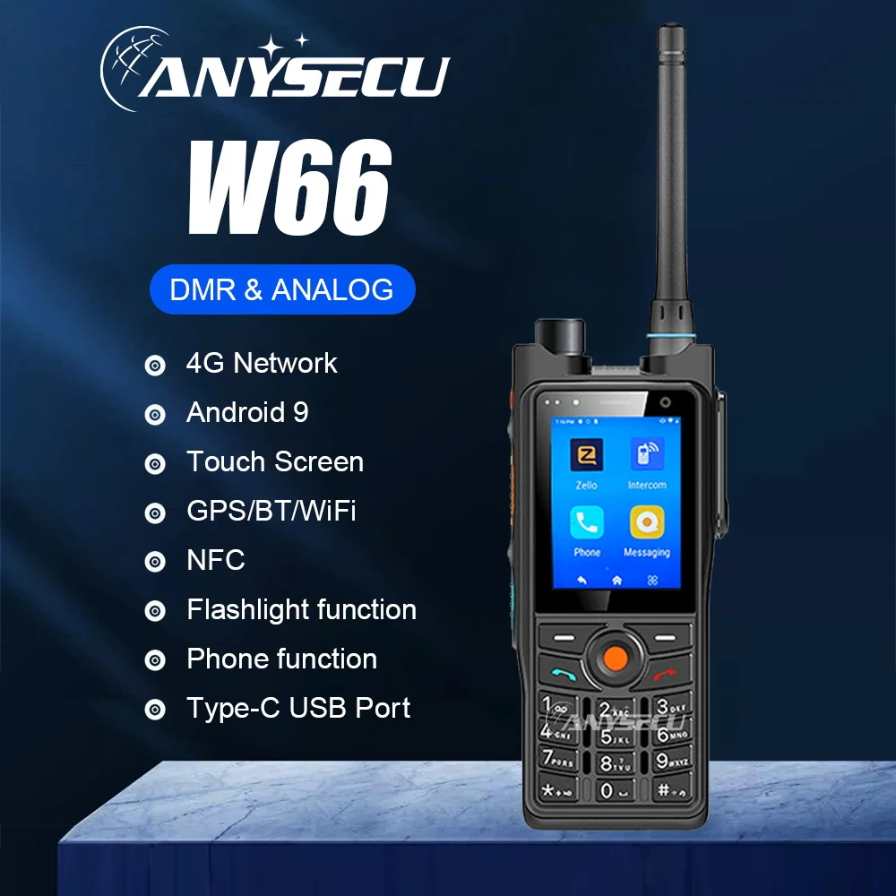 ANYSECU 4G Network W66 Walkie Talkie DMR POC PTT UHF 400-470MHz Waterproof Explosion-proof MTK Imported Chips GPS NFC
ANYSECU 4G Network W66 Walkie Talkie DMR POC PTT UHF 400-470MHz Waterproof Explosion-proof MTK Imported Chips GPS NFC