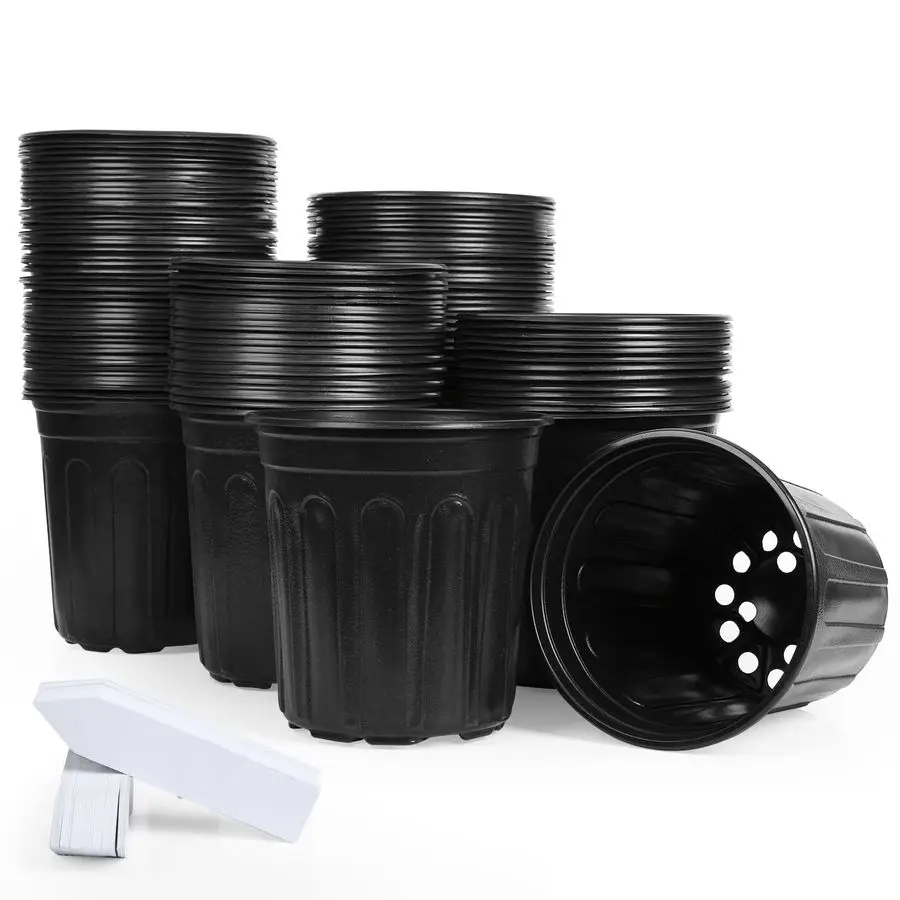 100Pack 1 Gallon Flexible Plant Nursery Pots with 100Pcs Plant Labels,Thickened Soft Plastic Seedling Pots,Seed Starting Pot Flo
100Pack 1 Gallon Flexible Plant Nursery Pots with 100Pcs Plant Labels,Thickened Soft Plastic Seedling Pots,Seed Starting Pot Flo