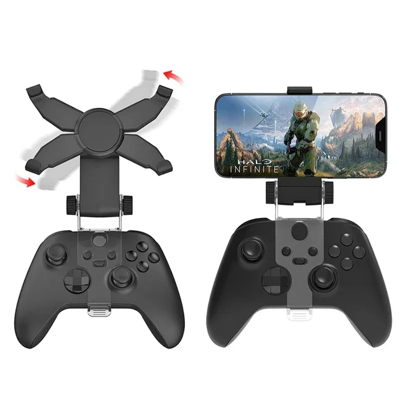 Mobile Phone Bracket Clip Cell Phone Clamp for Xbox Series X/S Wireless Controller Gamepad with Rotating Mobile Phone Holder
Mobile Phone Bracket Clip Cell Phone Clamp for Xbox Series X/S Wireless Controller Gamepad with Rotating Mobile Phone Holder