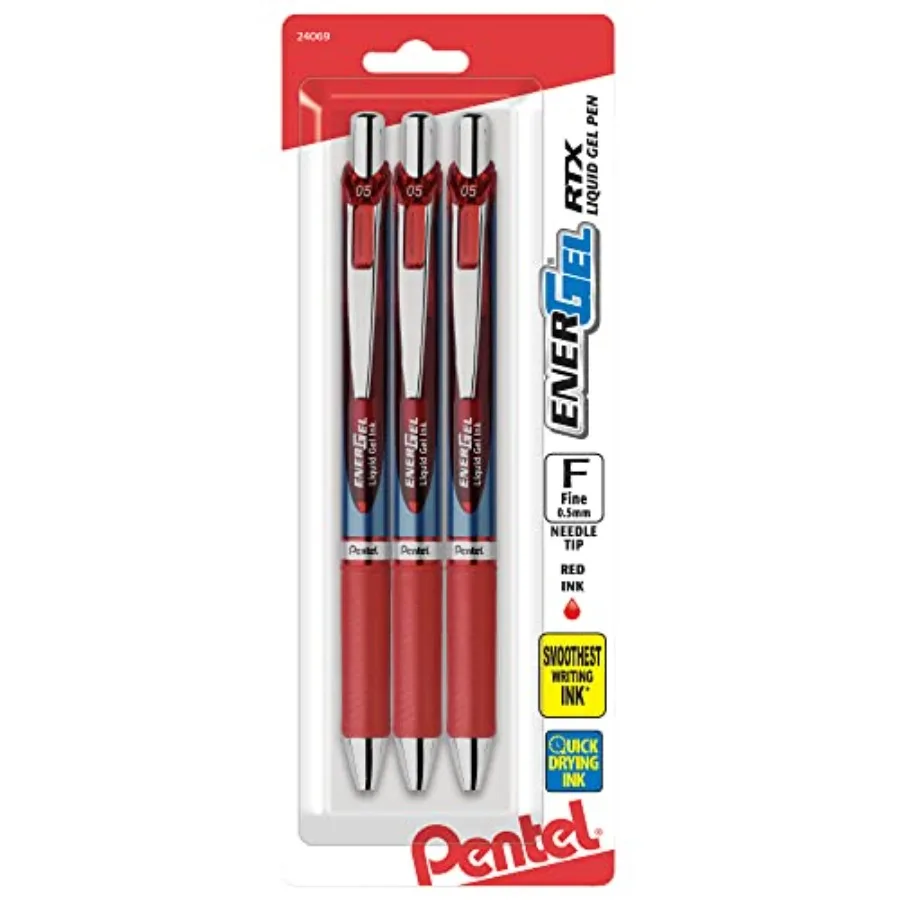 Gel Ink Pen, EnerGel RTX Retractable Gel Pen, 0.5mm, Needle Tip, Ink, 3 Pack BLN75BP3B
Gel Ink Pen, EnerGel RTX Retractable Gel Pen, 0.5mm, Needle Tip, Ink, 3 Pack BLN75BP3B
