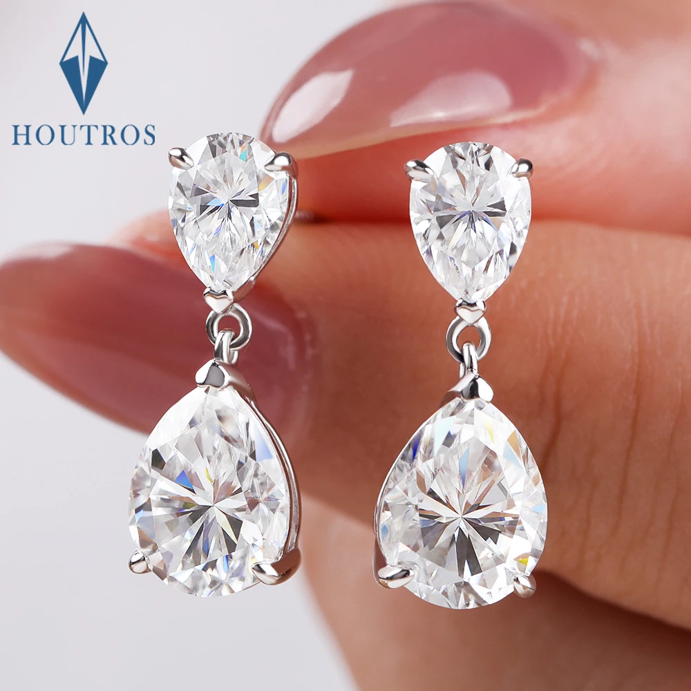 5.2cttw Pear Cut Moissanite Drop Earrings for Women Double Teardrop Diamond Stud Earrings Anniversary Gift Party Wedding Jewelry
5.2cttw Pear Cut Moissanite Drop Earrings for Women Double Teardrop Diamond Stud Earrings Anniversary Gift Party Wedding Jewelry