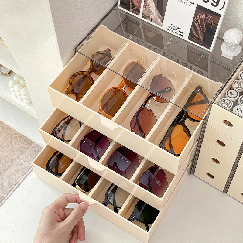 4 Drawers Acrylic Glasses Storage Box Stackable Multi-Grid Drawer Display Stand Makeup Sunglasses Storage Box Contact Lens Box
4 Drawers Acrylic Glasses Storage Box Stackable Multi-Grid Drawer Display Stand Makeup Sunglasses Storage Box Contact Lens Box