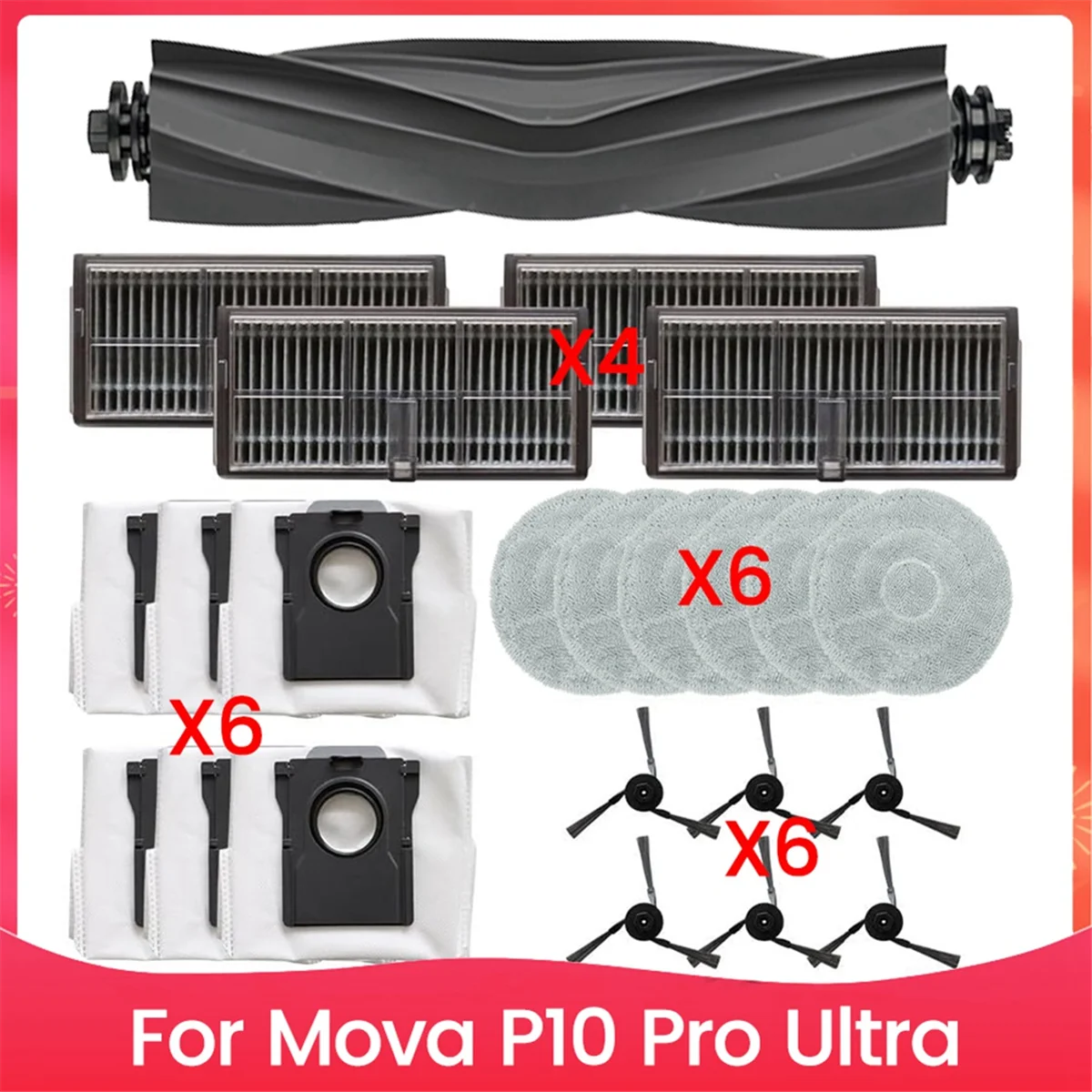 A76Z 23PCS Brush Dust Bag Filter and Mop Cloth Set for P10 Pro Ultra Vacuum Cleaner Replacement Parts
A76Z 23PCS Brush Dust Bag Filter and Mop Cloth Set for P10 Pro Ultra Vacuum Cleaner Replacement Parts