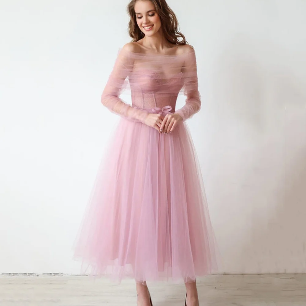 Customized Elegant Simple Prom Dresses Sweetheart Neck Tulle Party Gowns Pearl A Line Off Shoulder Evening Dress New Vestido
Customized Elegant Simple Prom Dresses Sweetheart Neck Tulle Party Gowns Pearl A Line Off Shoulder Evening Dress New Vestido