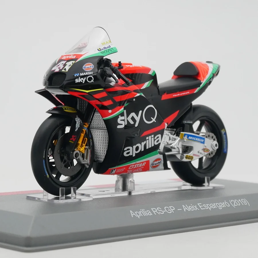Литая модель мотоцикла в масштабе 1:18, модель мотоцикла GP 2019 Aprilia RS-GP Aleix Espargaro, Классическая модель автомобиля, дисплей
Литая модель мотоцикла в масштабе 1:18, модель мотоцикла GP 2019 Aprilia RS-GP Aleix Espargaro, Классическая модель автомобиля, дисплей