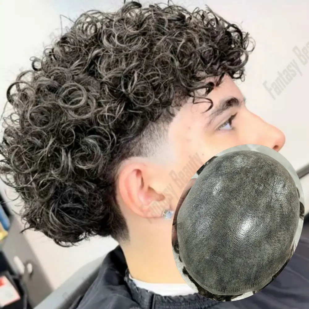 Men's 20mm Curly Thin Skin PU Capillary Prosthesis Durable Natural Hairline Black Brown Grey Remy Human Hair Manageable Toupee
Men's 20mm Curly Thin Skin PU Capillary Prosthesis Durable Natural Hairline Black Brown Grey Remy Human Hair Manageable Toupee