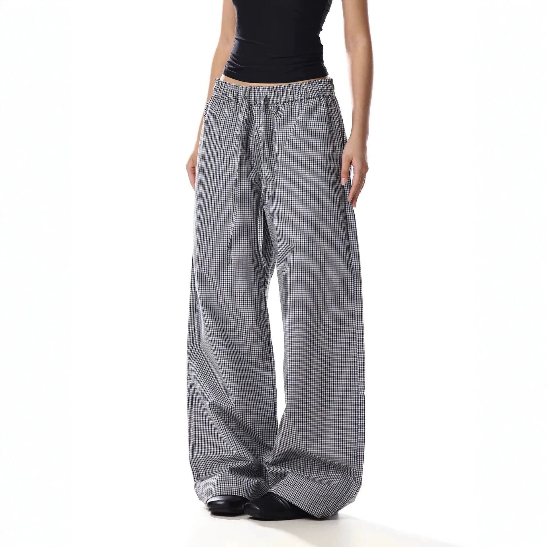 American Retro Pleated Stripe Casual Pants Women Summer Hiphop High Waist Loose Fit Jazz Dance Pants Polyester Fiber
American Retro Pleated Stripe Casual Pants Women Summer Hiphop High Waist Loose Fit Jazz Dance Pants Polyester Fiber